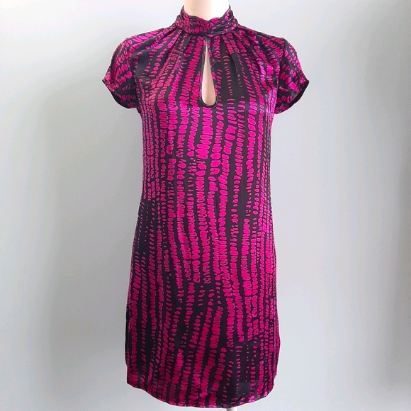 A/X Armani Exchange fuchsia leopard silk dress - Picture 1 of 7